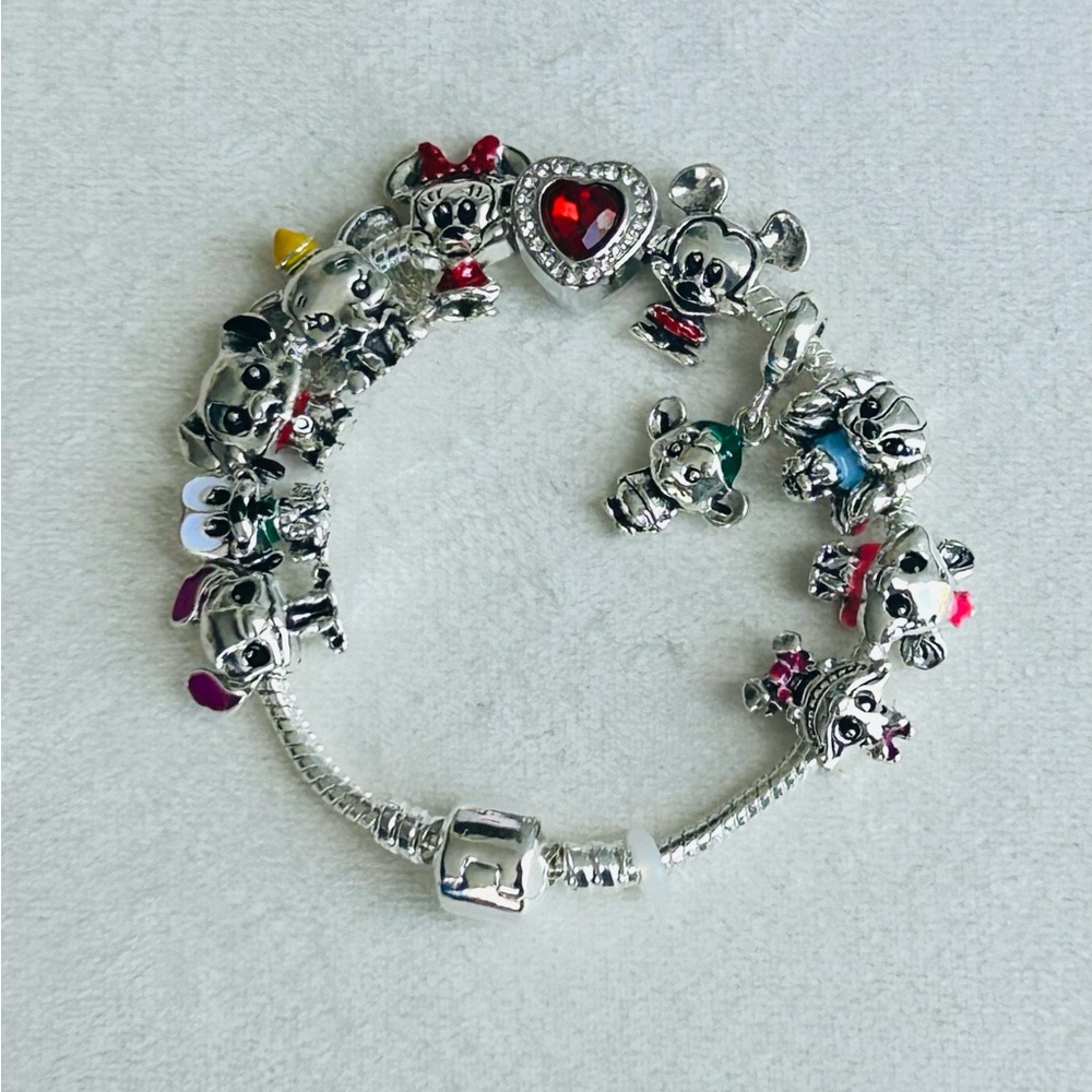 Disney Sterling Silver Bracelet - Full of Charms ✨